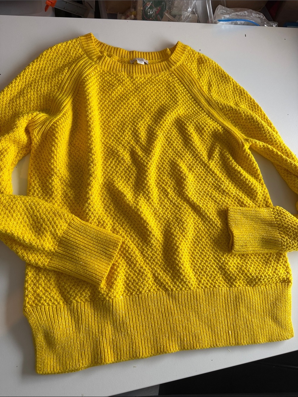 GAP Bright Yellow Textured Knit Sweater